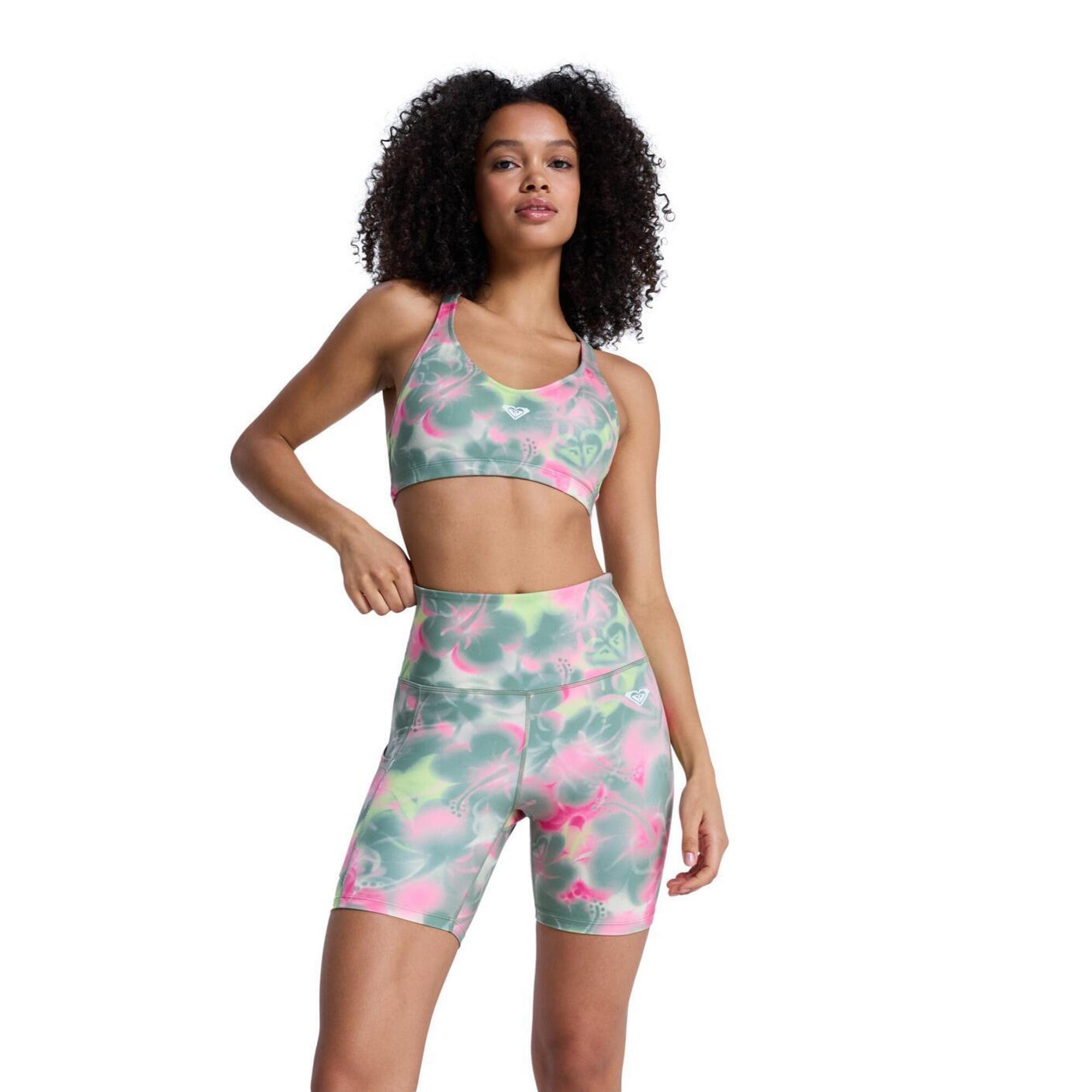 Roxy - Short Biker De Sport Heart Into It Biker Pt Vert Femme - Short - Vert - Decathlon