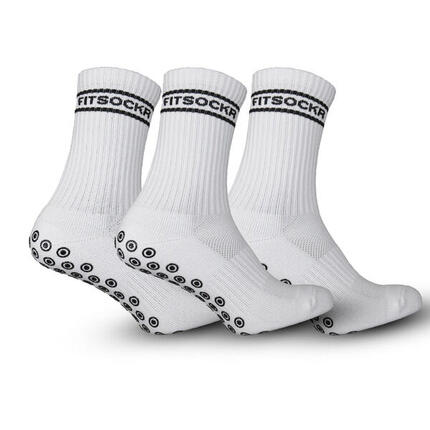Combideal 3 paar Gripsokken Stripe - Wit