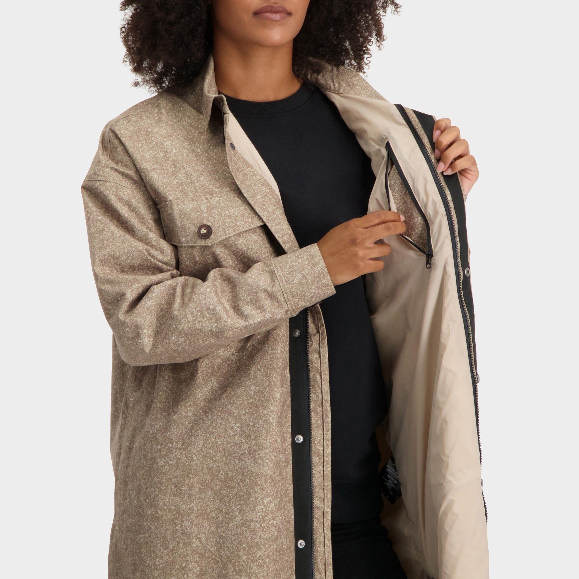 Oversized Rain Shirt Urban Outdoor Donne Lead Grey 6/7