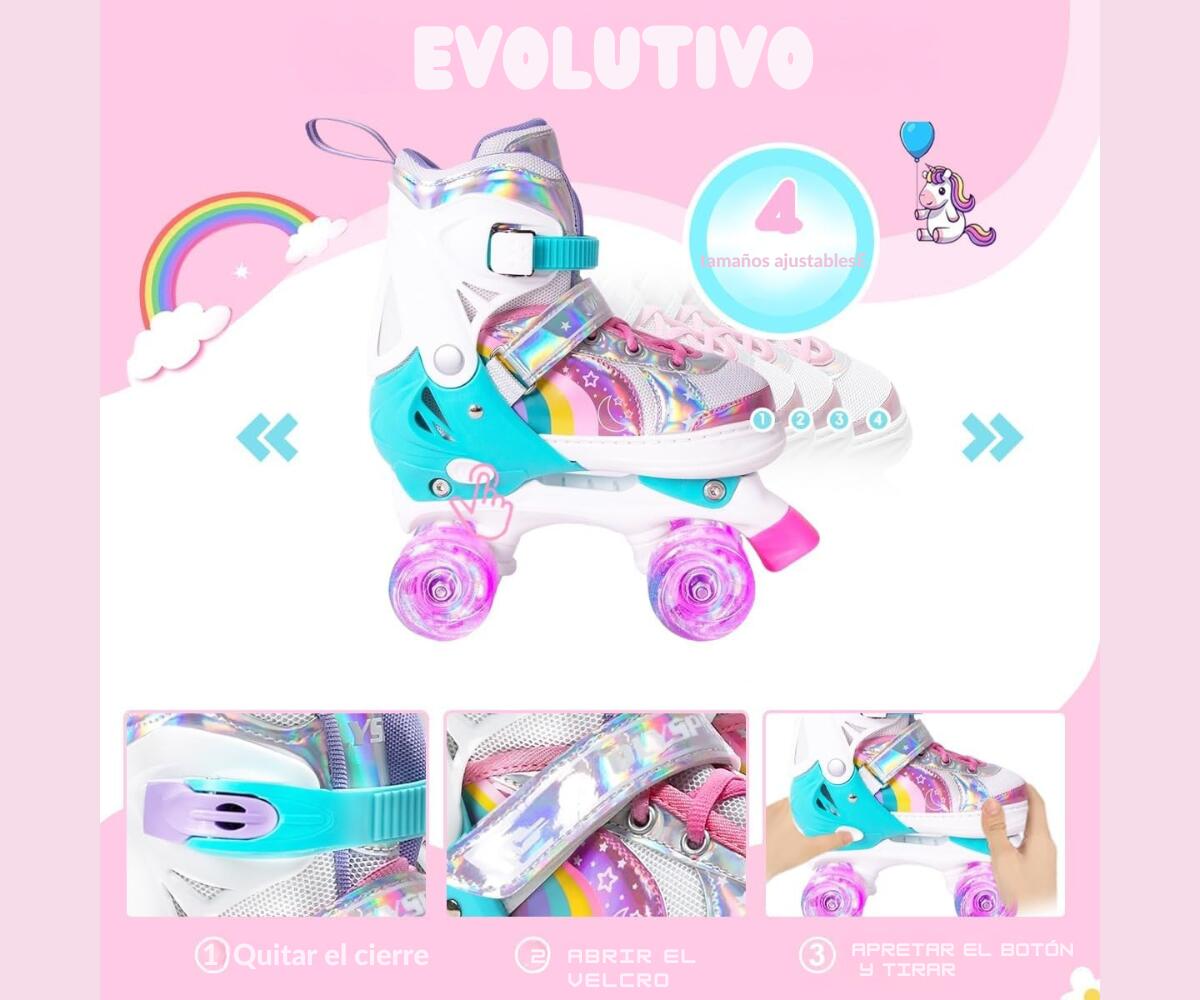Patines 4 Ruedas niñas Glitter ATAA con 4 posiciones talla S ( 31-34 ) 3/7