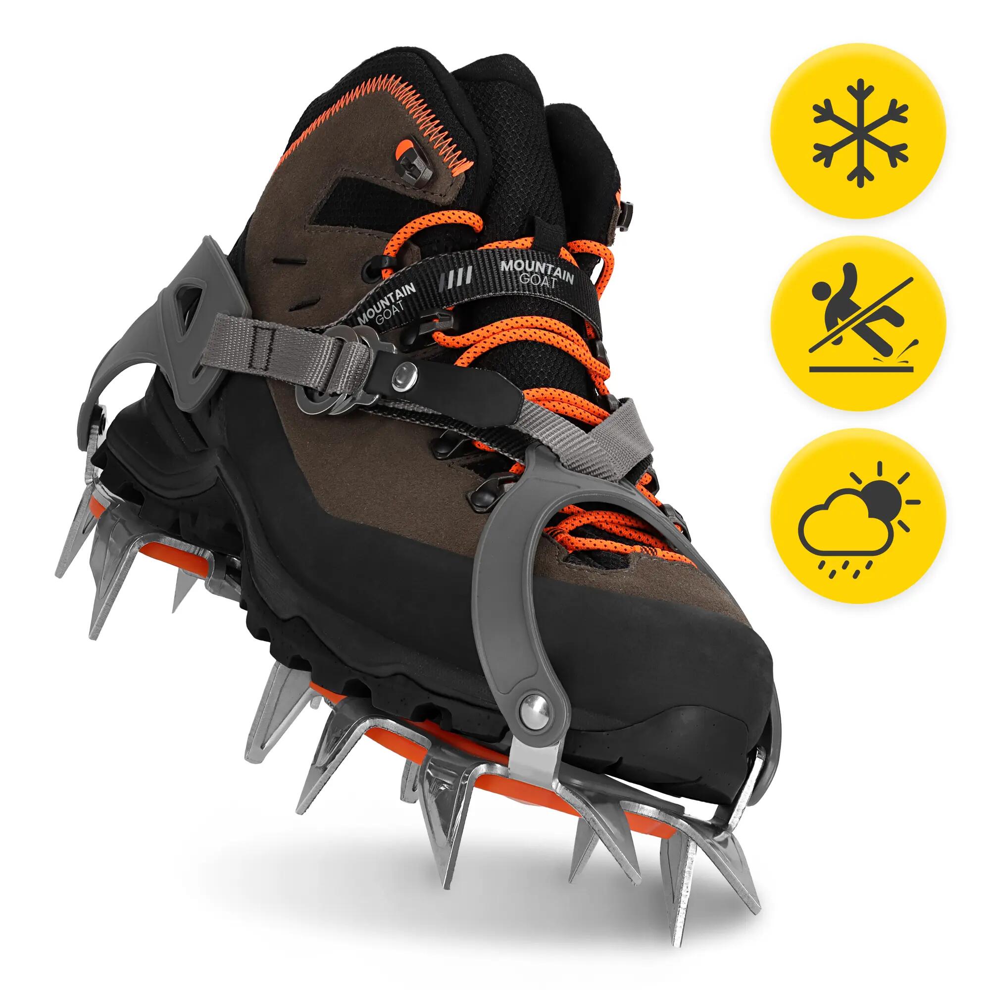 Raki koszykowe regulowane w góry Mountain Goat PRO 12 kolców + etui 5/7
