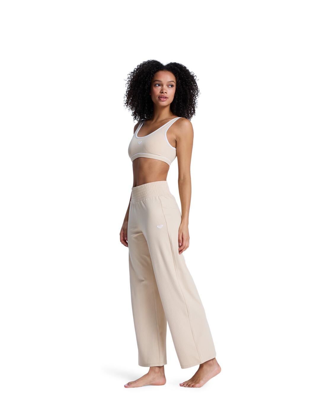 Pantalon de sport RISE & VIBE Beige Femme 3/4