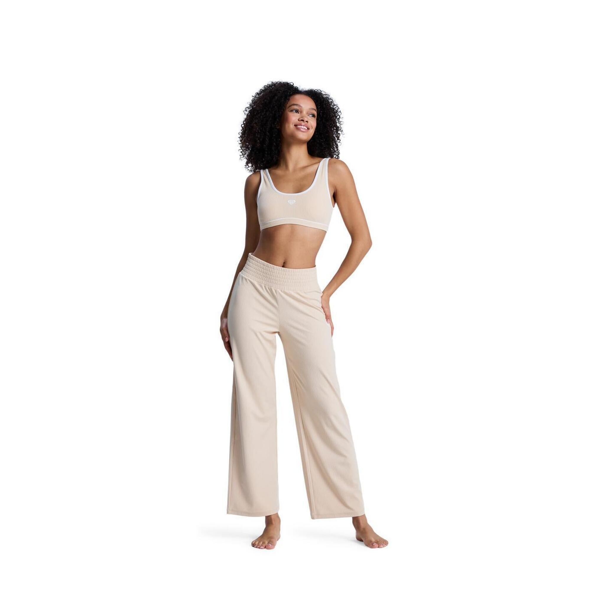 Roxy - Pantalon De Sport Rise & Vibe Beige Femme - Pantalons - Beige - Decathlon