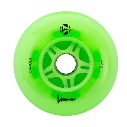 Zestaw 3 kółek do rolek Luminous 100mm/85A Green Apple Glow LED