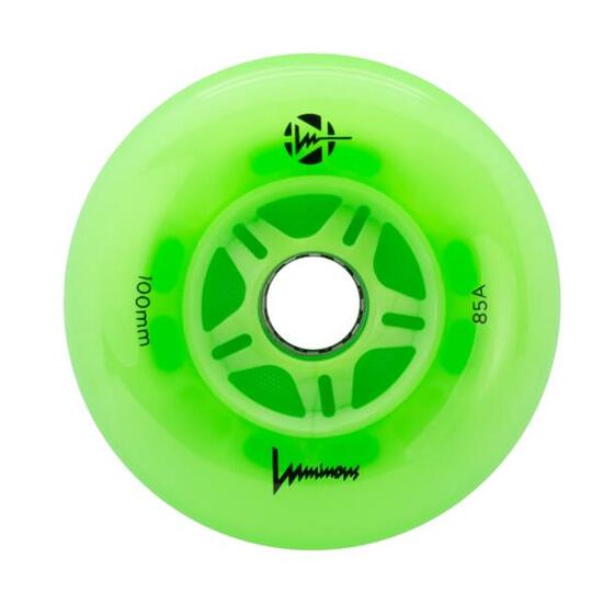 Zestaw 3 kółek do rolek Luminous 100mm/85A Green Apple Glow LED