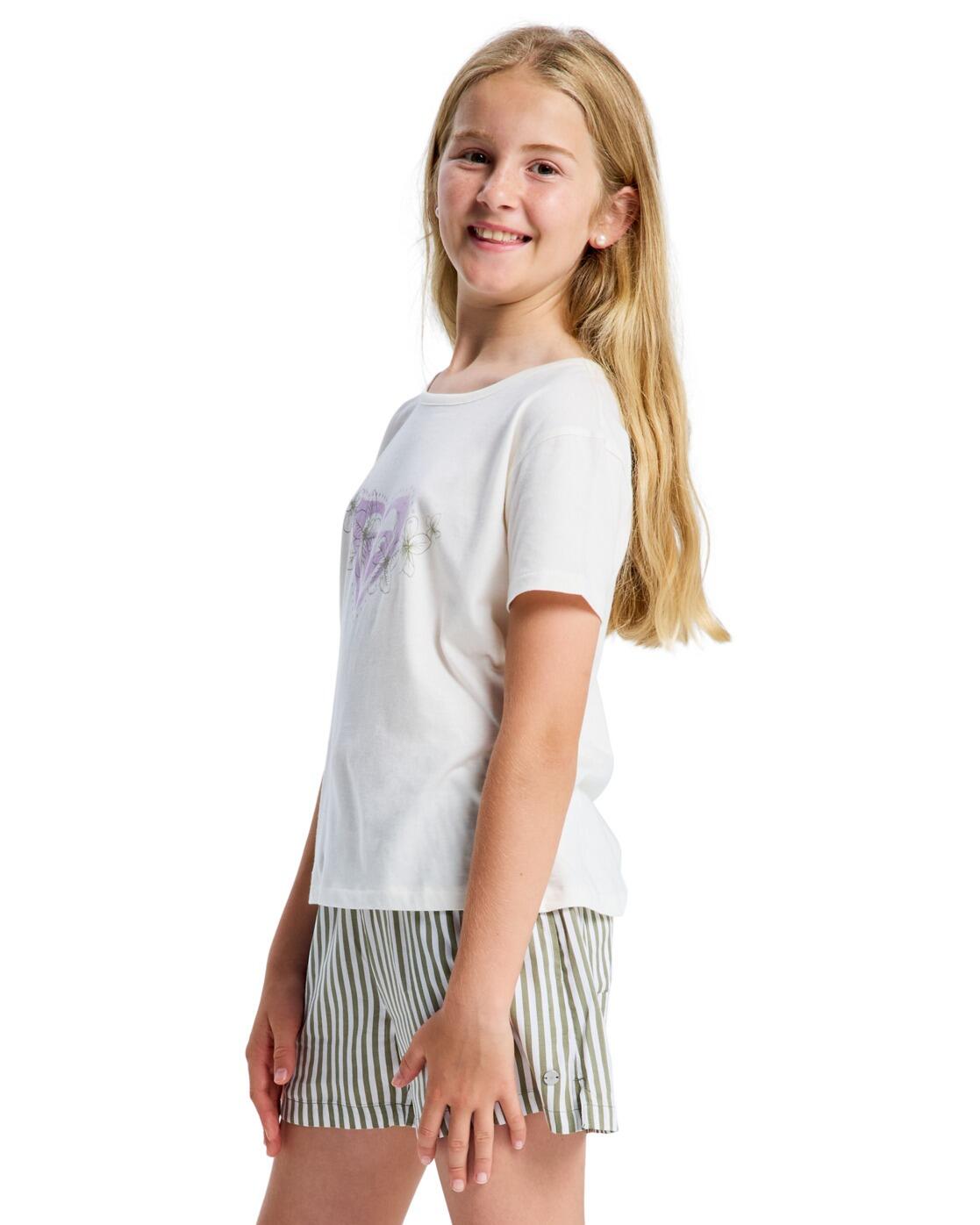 T-Shirt à manches courtes LILYREGULAR NIGHT Blanc Fille 3/4