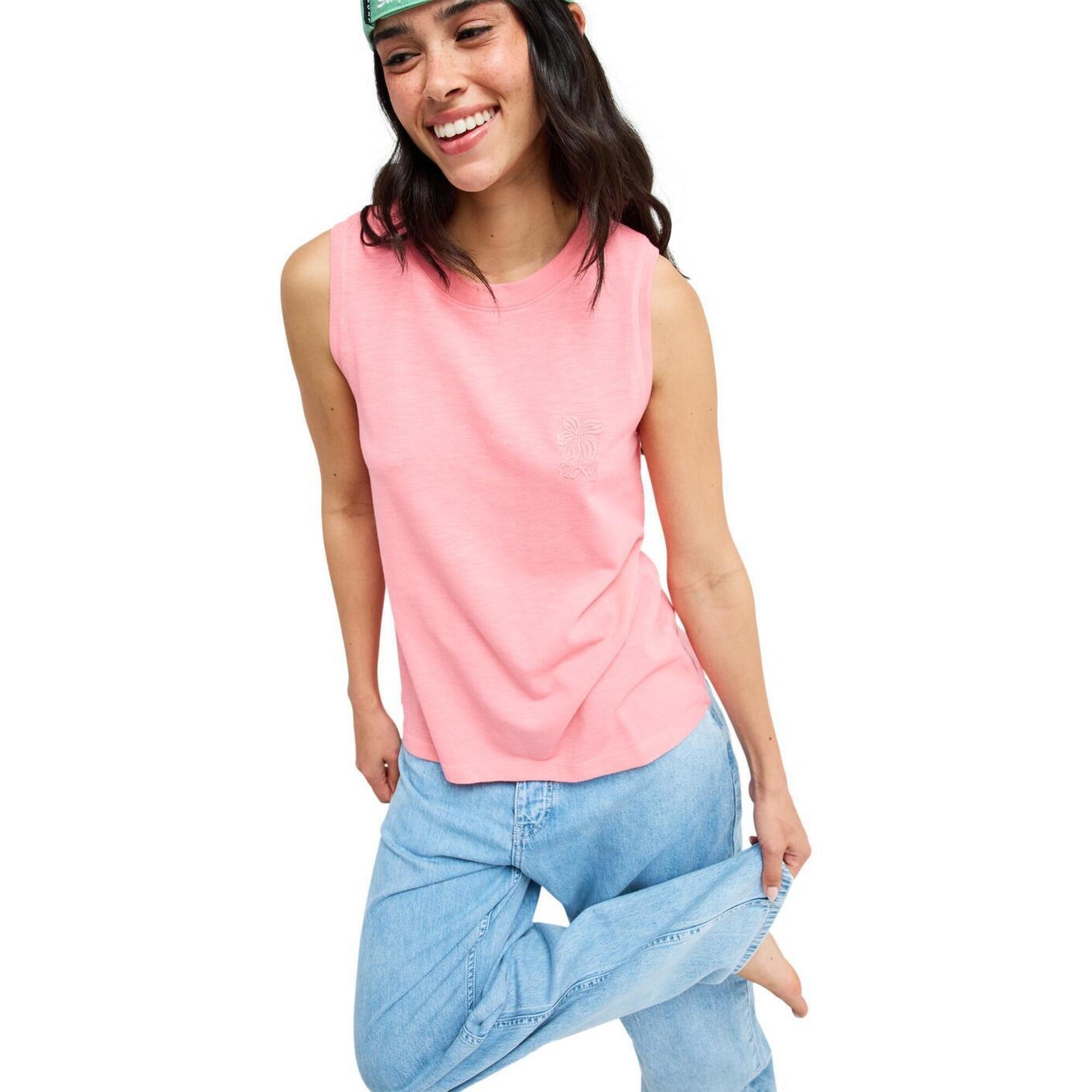 Roxy - Débardeur Better Days Rose Femme - T-shirt Manches Courtes - Rose - Decathlon