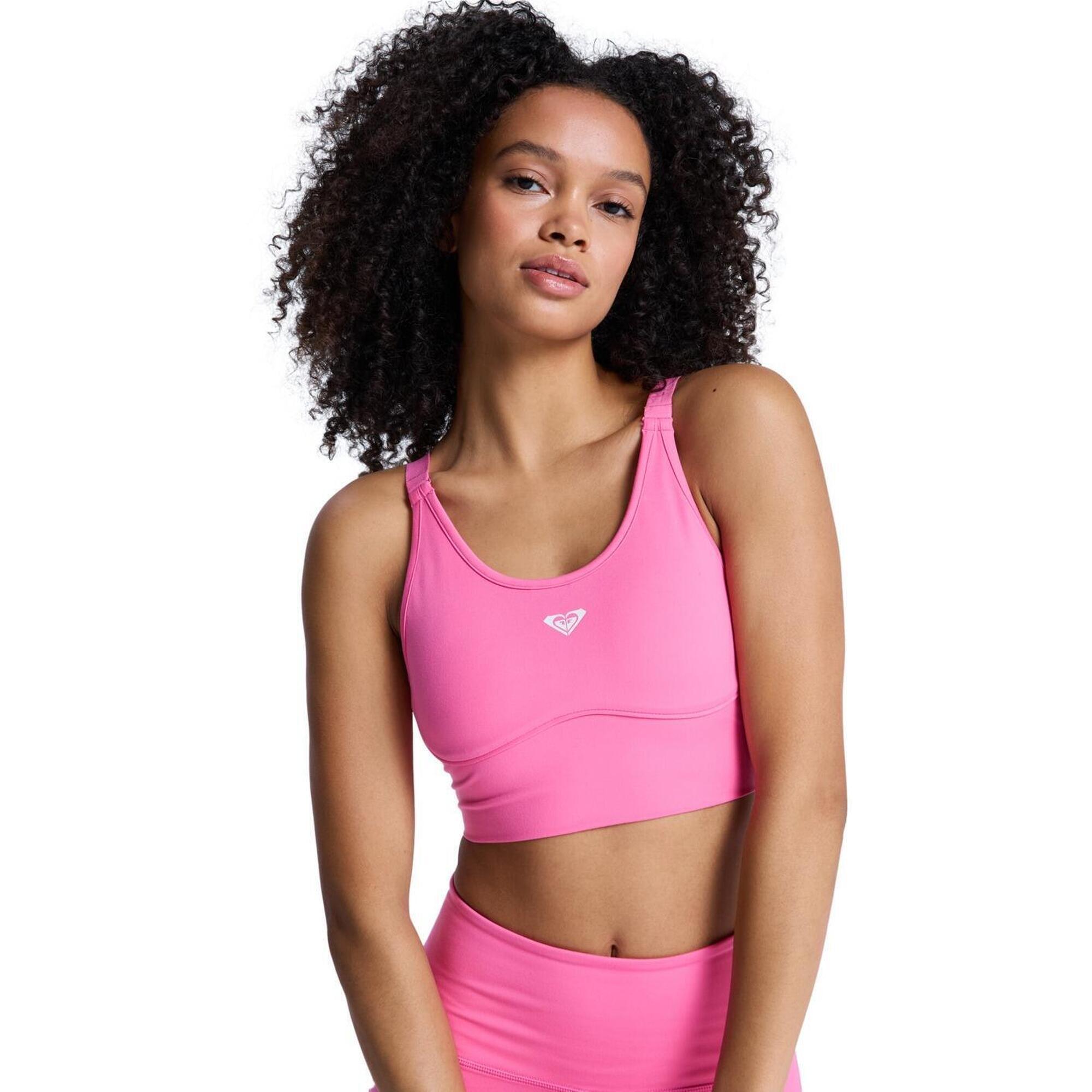 Roxy - Brassière De Sport Heart Into It Attitude Rose Femme - Brassière - Rose - S - Decathlon