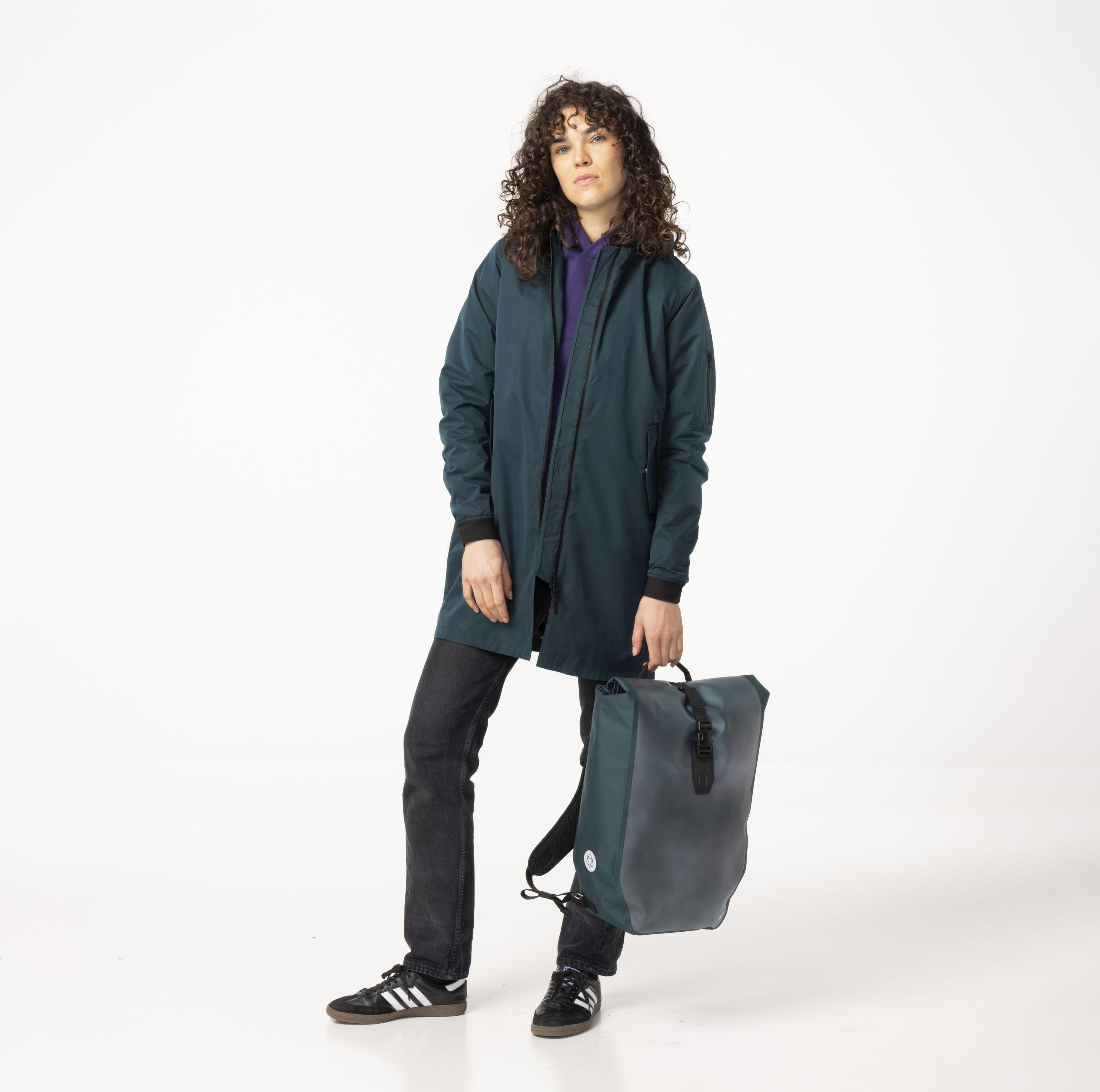 Long Bomber Regenjacke  Damen Deep Sea Green 7/7