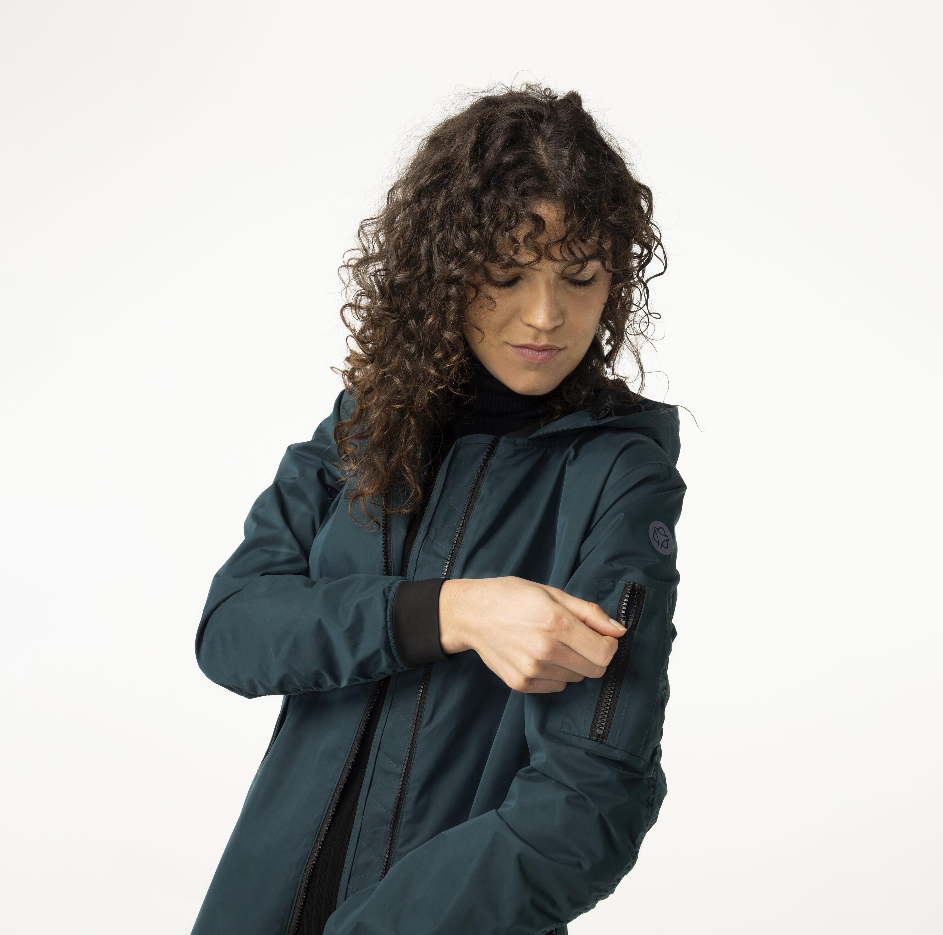 Long Bomber Regenjacke  Damen Deep Sea Green 5/7