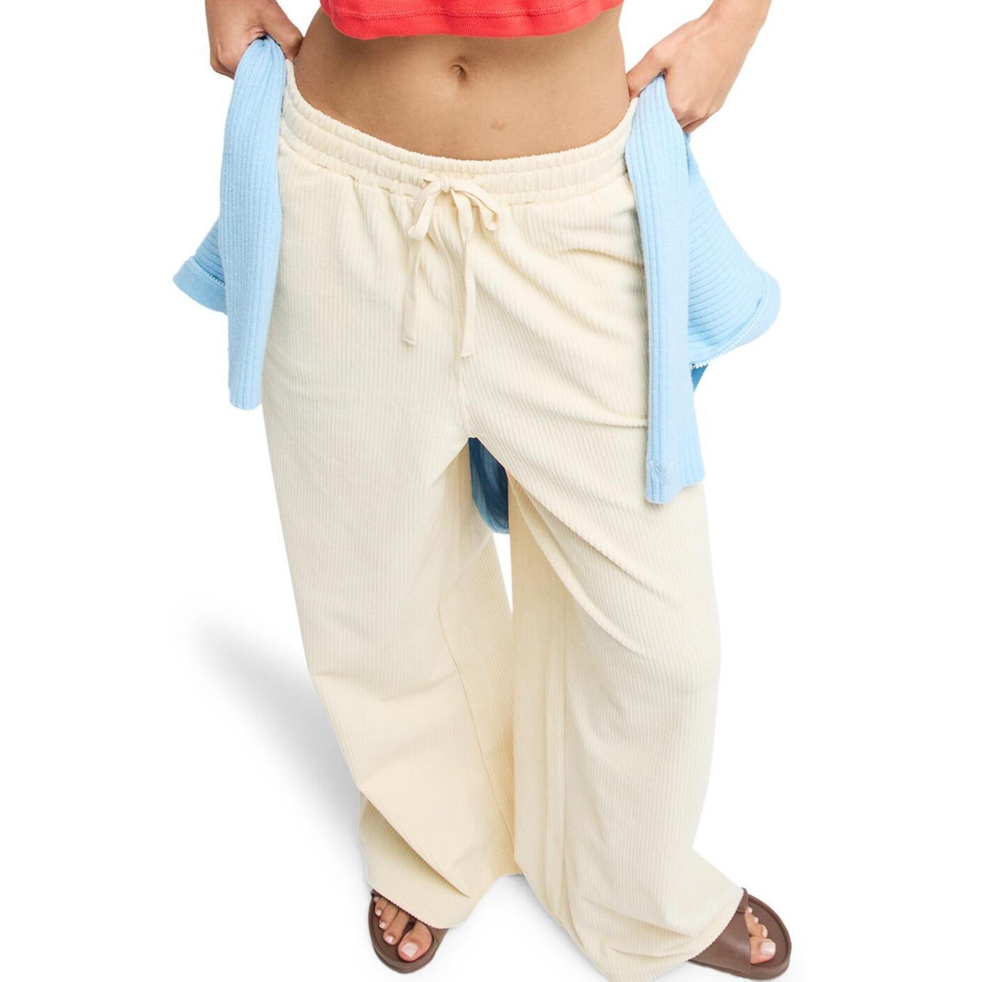 Roxy - Easy Wear - Pantalon En Velours Côtelé Lekeitio Knit Vert Femme - Pantalons - Beige - Decathlon