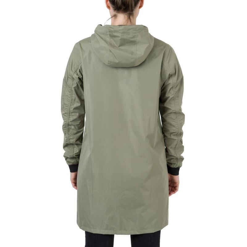 Long Bomber Rain Jacket  Women Green Pistachio