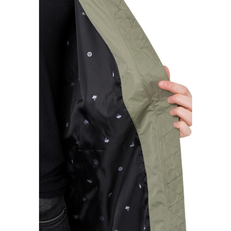 Long Bomber Rain Jacket  Women Green Pistachio