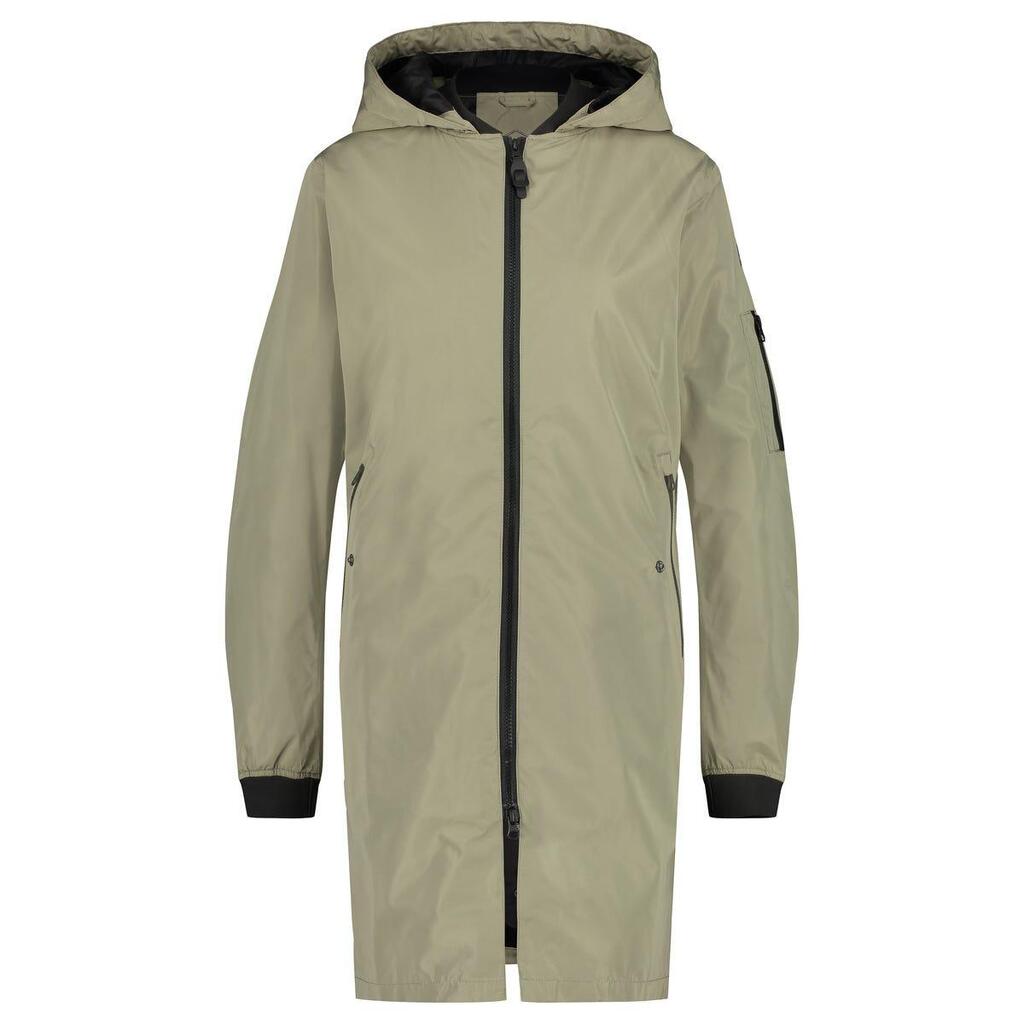 Long Bomber Rain Jacket  Women Green Pistachio
