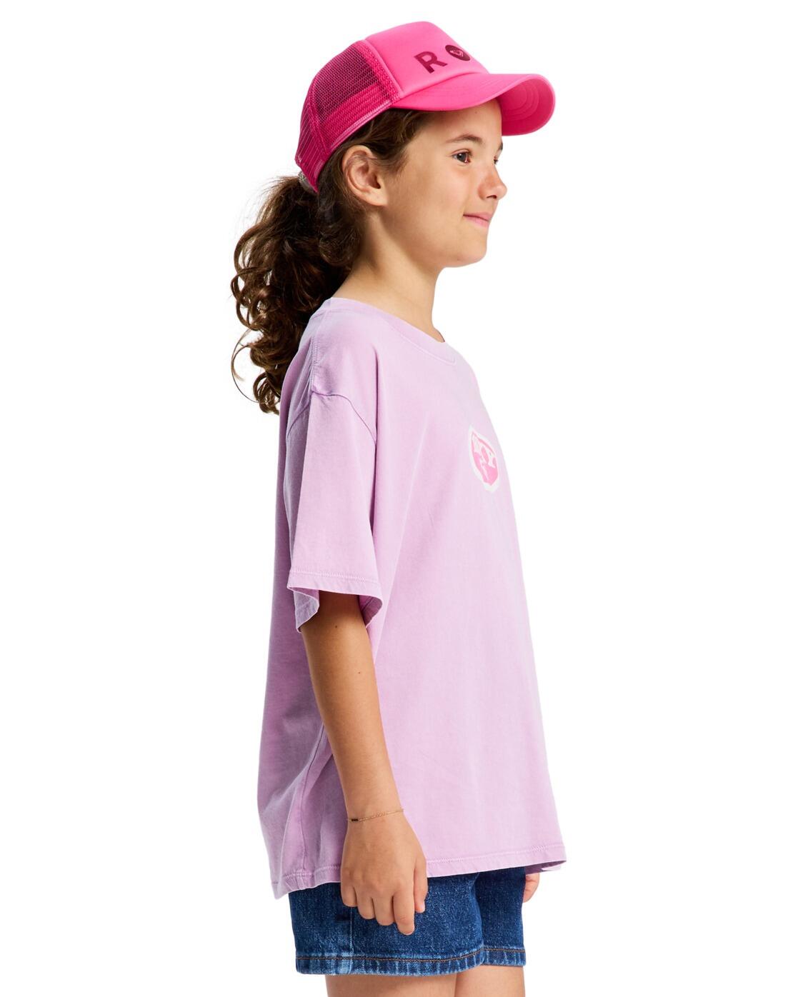 T-Shirt EVEOVERSIZE WASHED Lila Meisjes 4-16 3/4