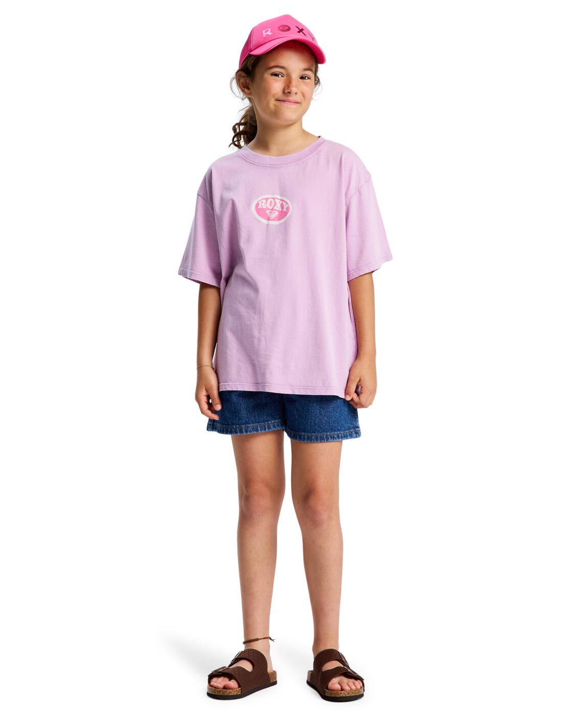 T-Shirt EVEOVERSIZE WASHED Lila Meisjes 4-16 4/4