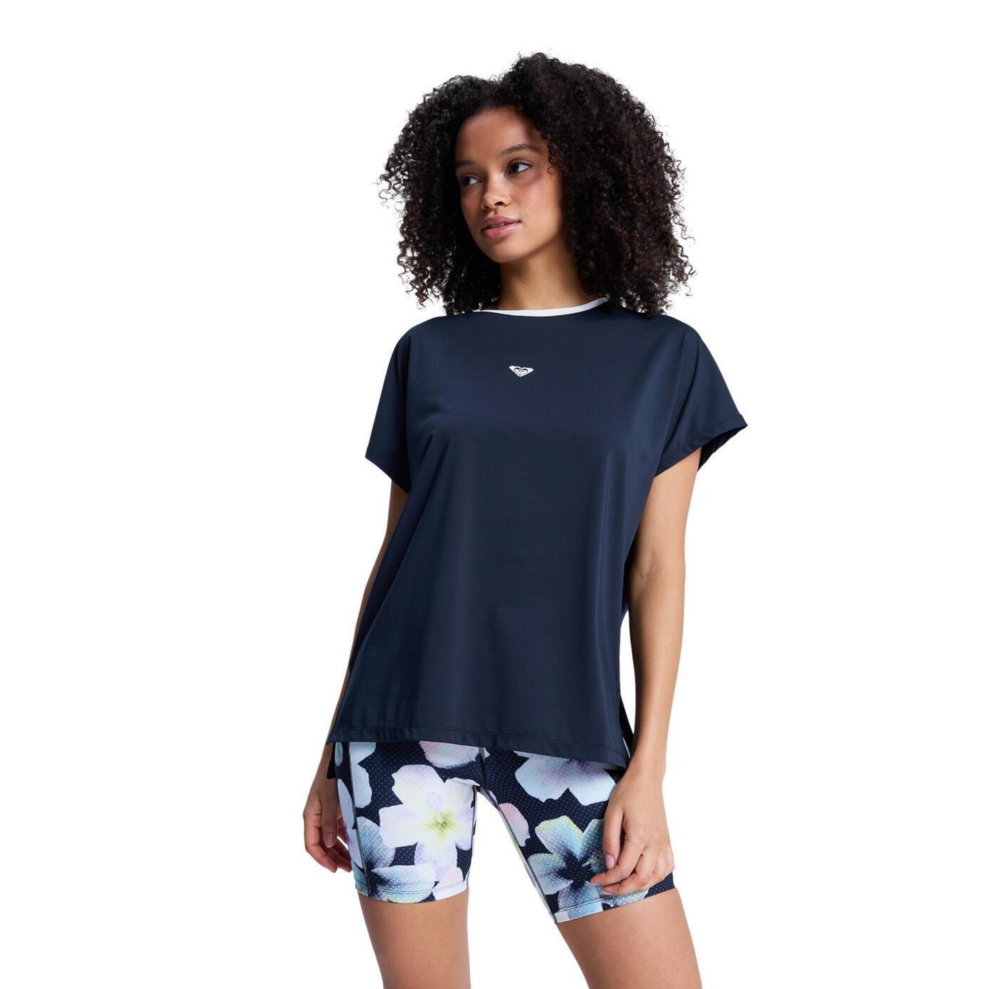 Roxy - Haut De Sport Manches Courtes Move Free 2 Noir Femme - T-shirt Manches Courtes - Gris - Decathlon