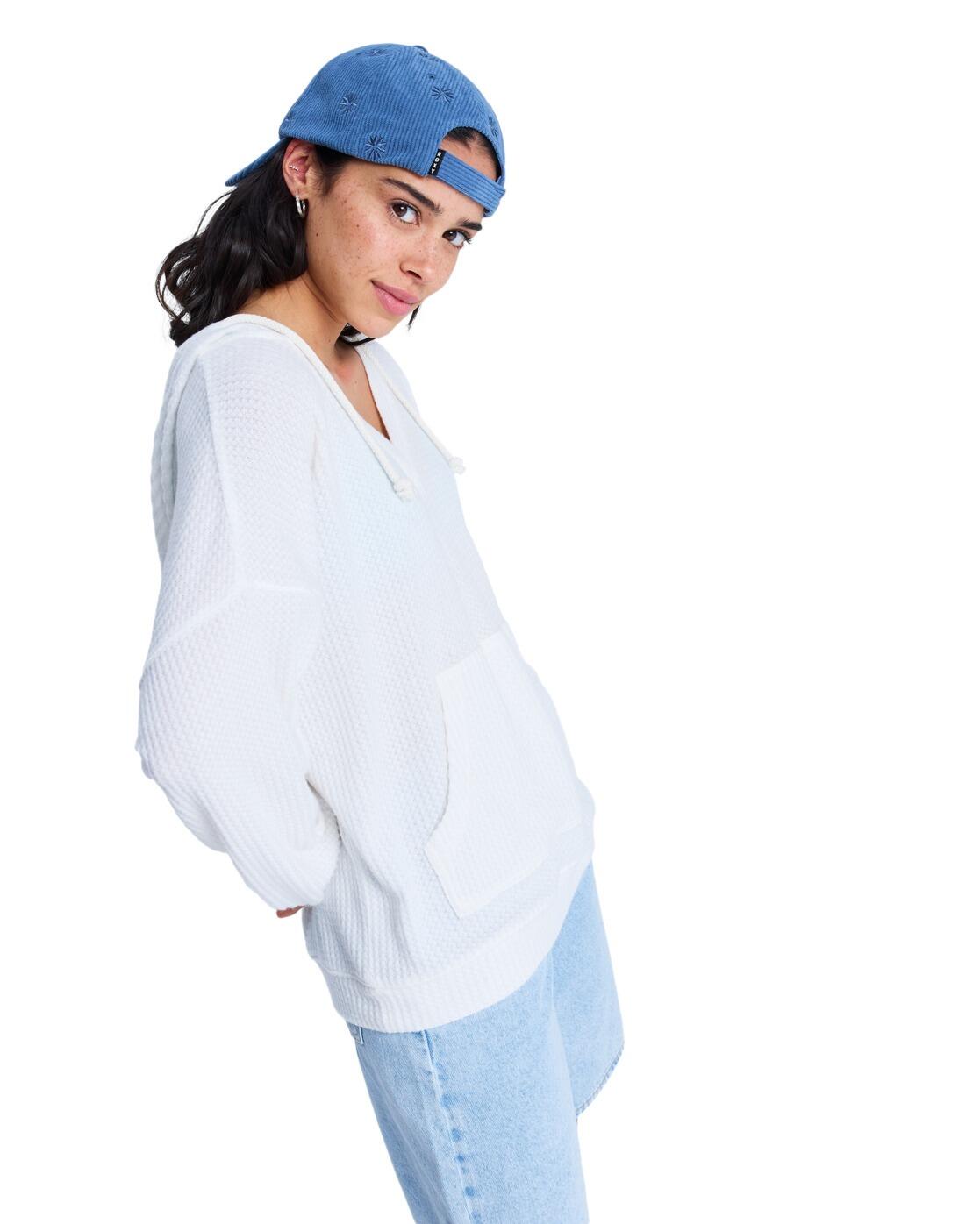 Sweat à capuche oversize en tricot OCEAN DRIVE Blanc Femme 3/4