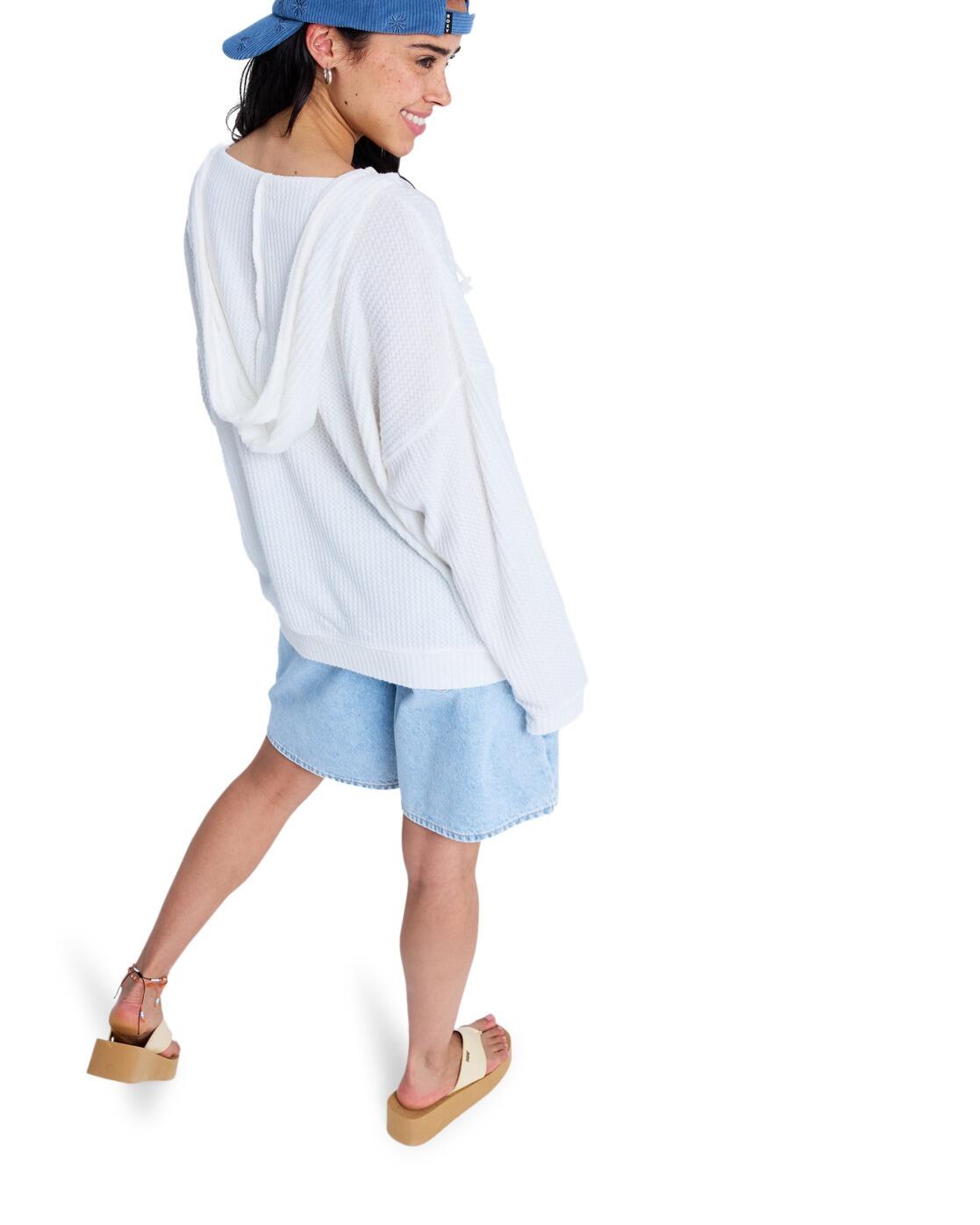 Sweat à capuche oversize en tricot OCEAN DRIVE Blanc Femme 2/4