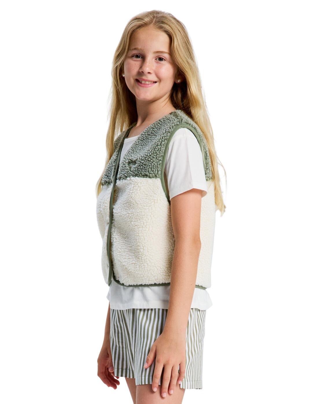 Sherpa-Weste ICONIC COLOR BLOCK Grün Meisjes 4-16 3/4