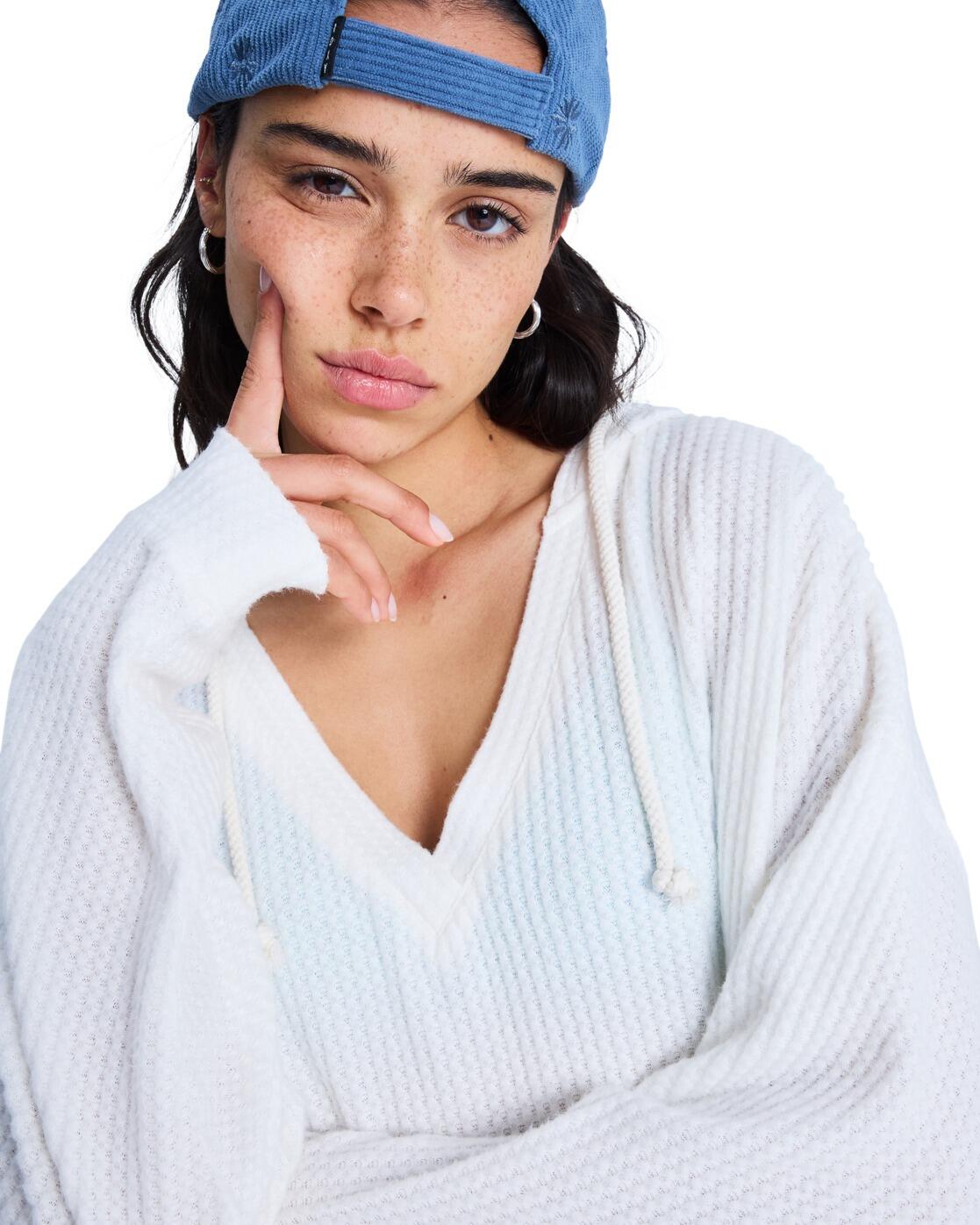 Sweat à capuche oversize en tricot OCEAN DRIVE Blanc Femme 4/4