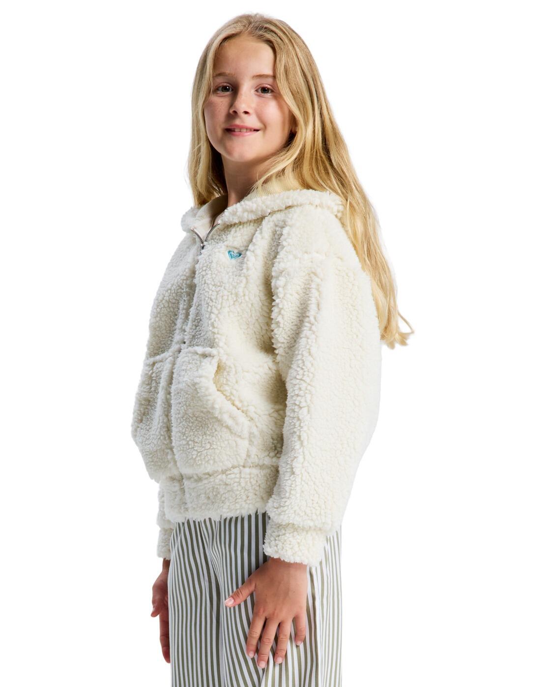 Polaire zippée BACK TO Blanc Fille 3/4