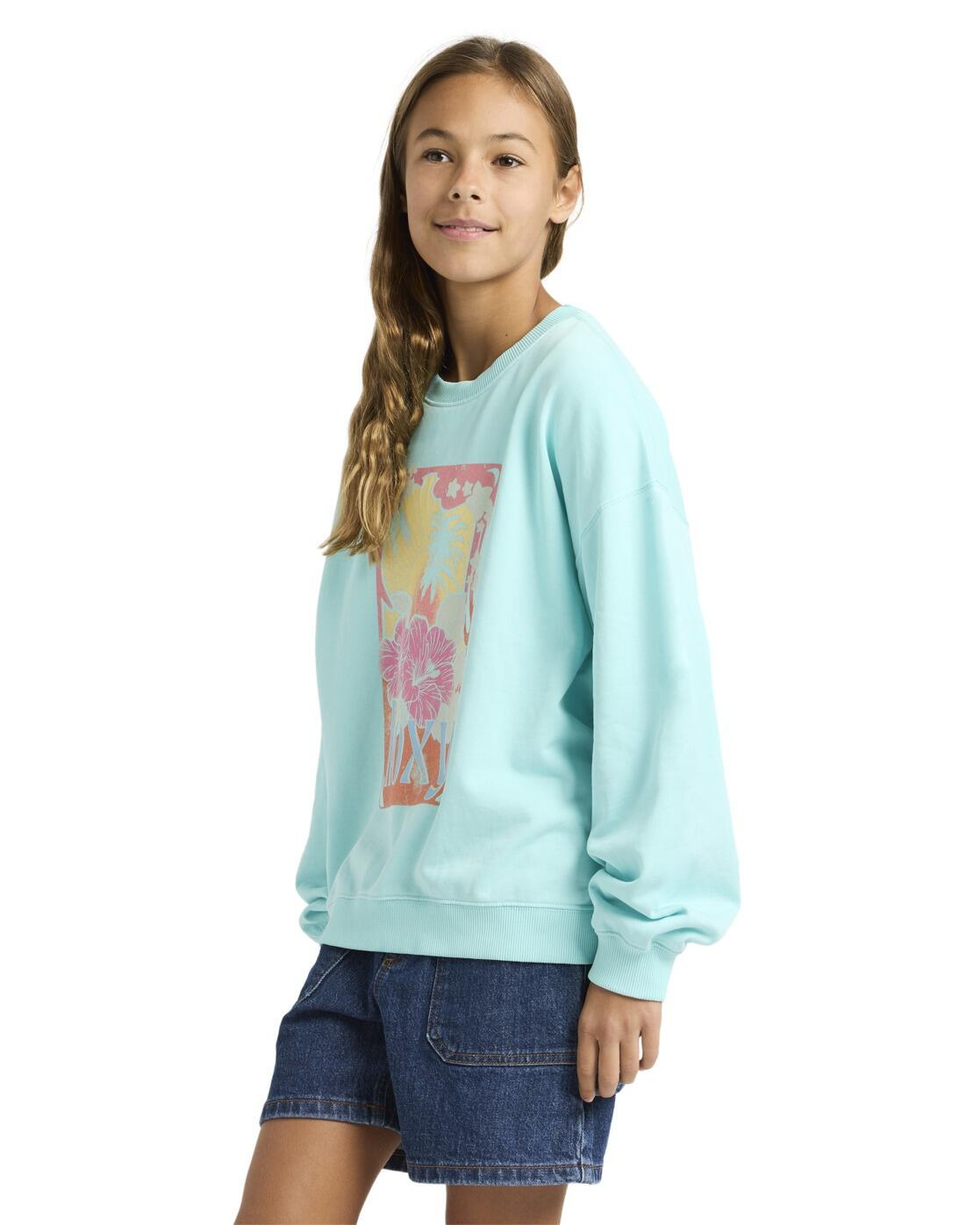 Sweat oversize LINEUP TERRY Bleu Fille 4/4
