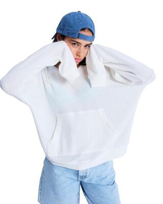 Oversizer strick-hoodie ocean drive weiss dames