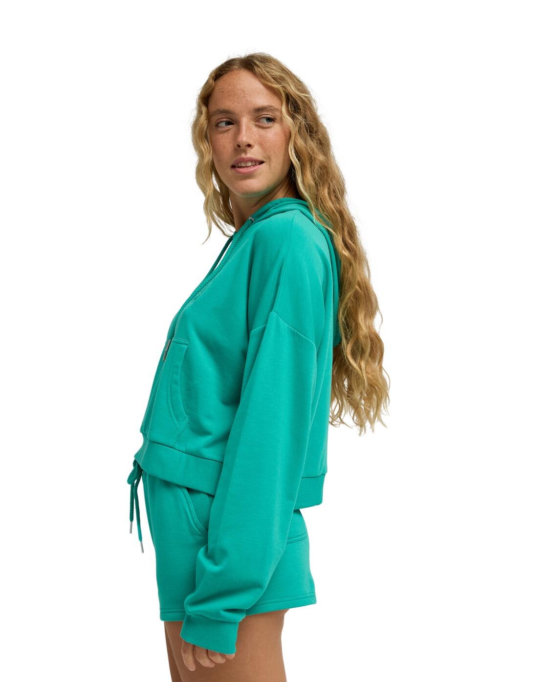 Sweat à capuche SURFING BY DAYLIGHT Vert Femme 3/4