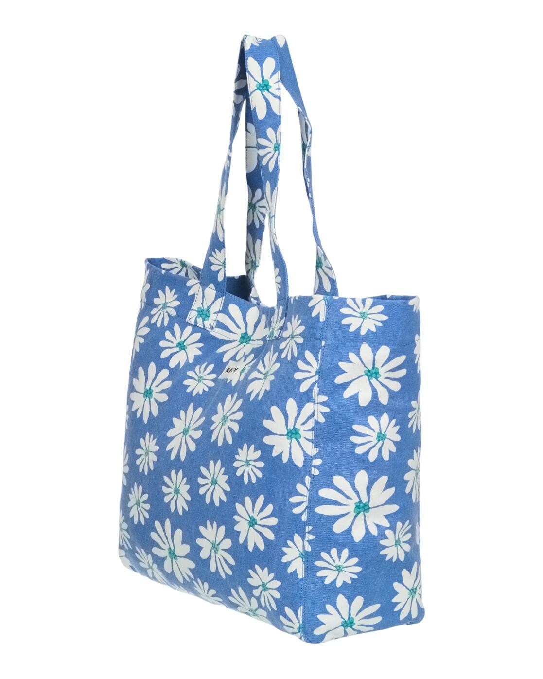 Grand sac tote ANTI BAD VIBES Bleu Femme 3/4