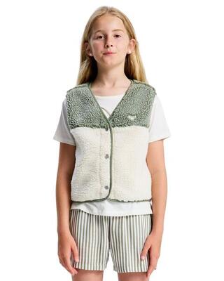 Sherpa-Weste ICONIC COLOR BLOCK Grün Mädchen 4-16