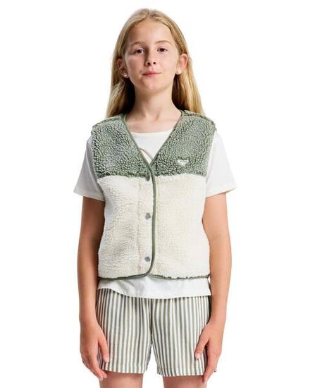 Sherpa-Weste ICONIC COLOR BLOCK Grün Mädchen 4-16