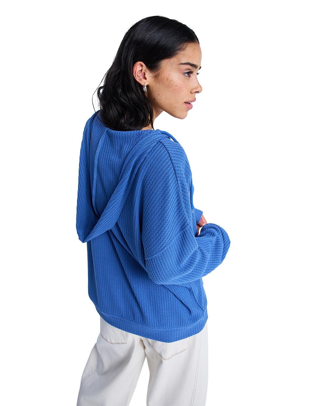 Sweat à capuche oversize en tricot OCEAN DRIVE Bleu Femme 2/4