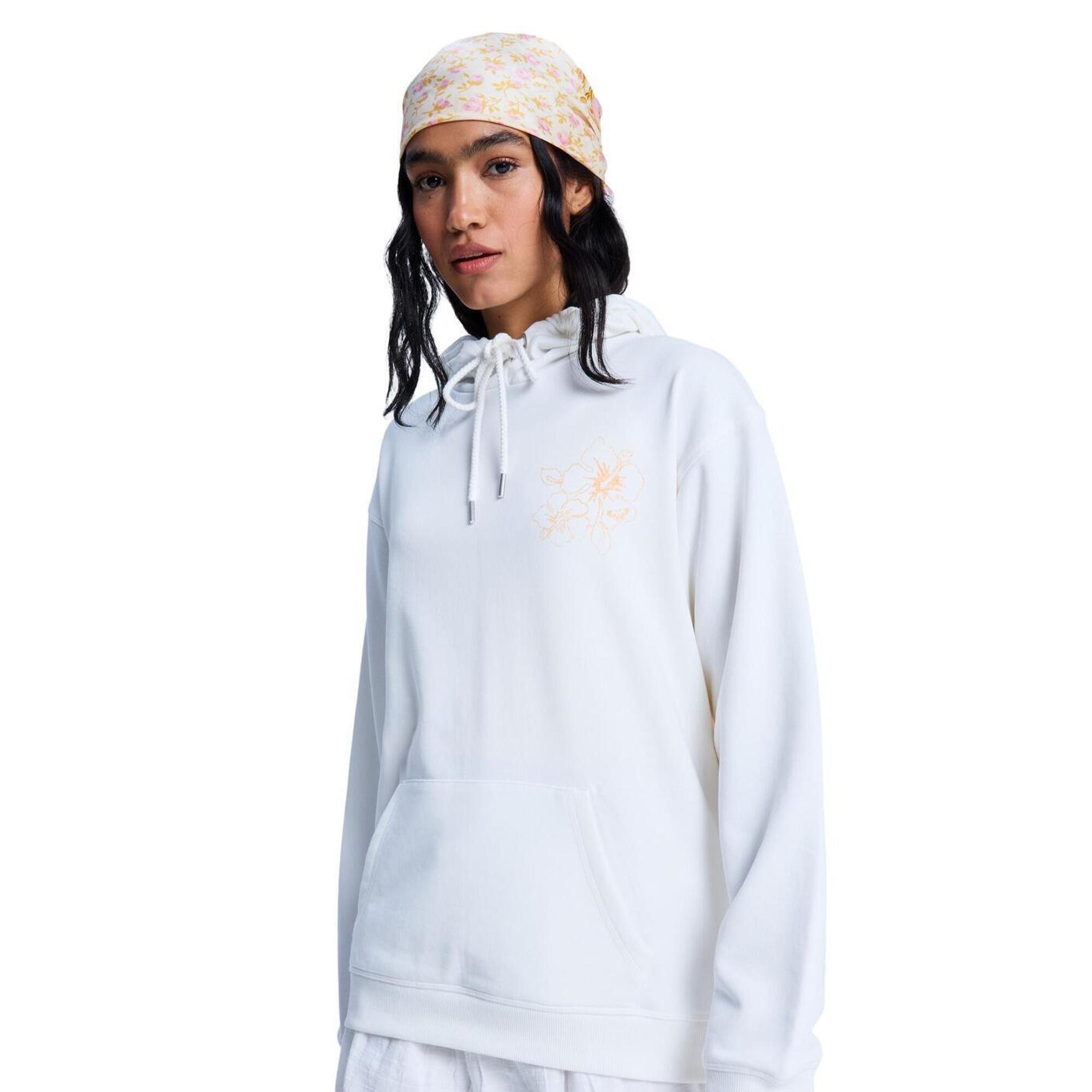 Roxy - Sweat À Capuche Surf Stoked Terry Vint Blanc Femme - Sweat-shirt - Blanc - Decathlon
