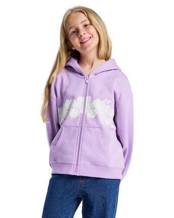 Sweat à capuche zippé MIDNIGHT HIKE BRUSHED Noir Fille