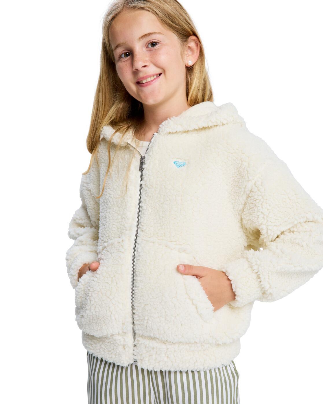 Polaire zippée BACK TO Blanc Fille 1/4