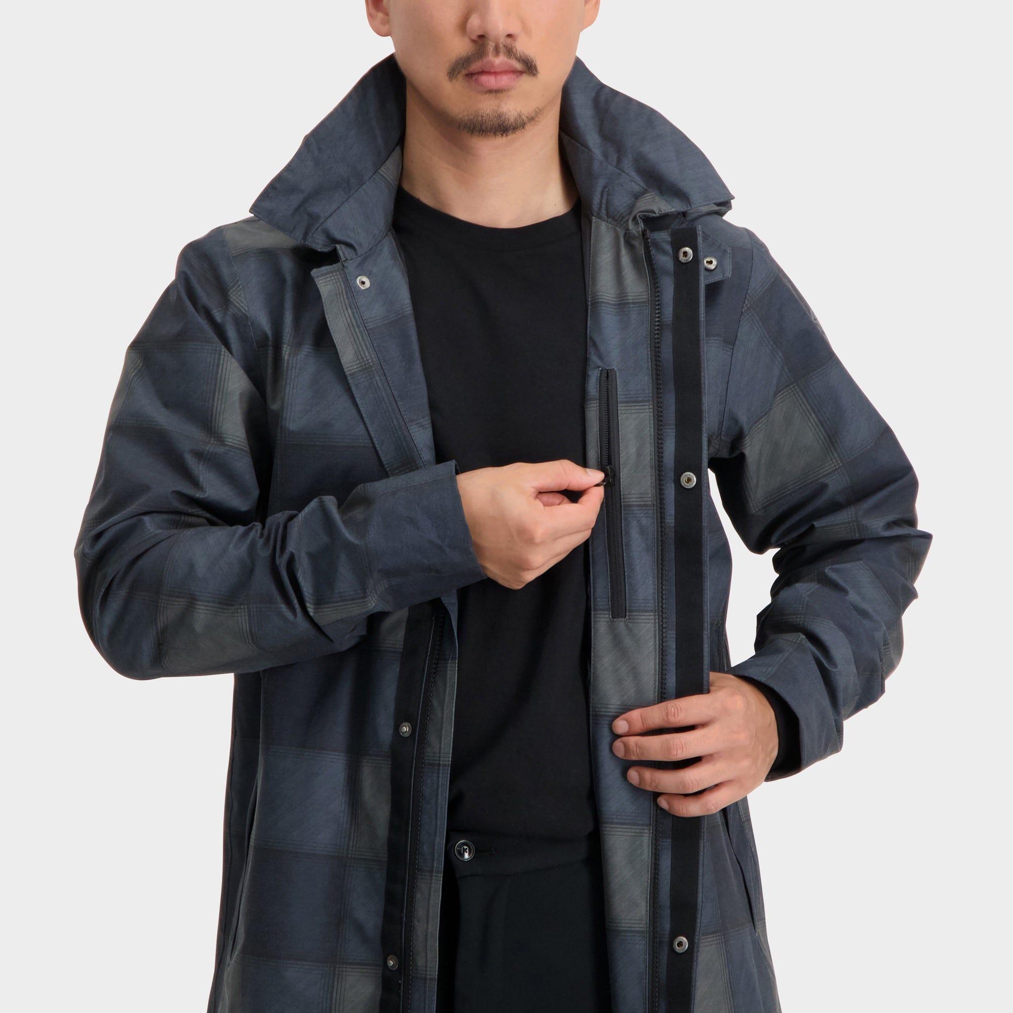 Mac Giacca antipioggia Urban Outdoor Uomini Navy Green Check 7/7
