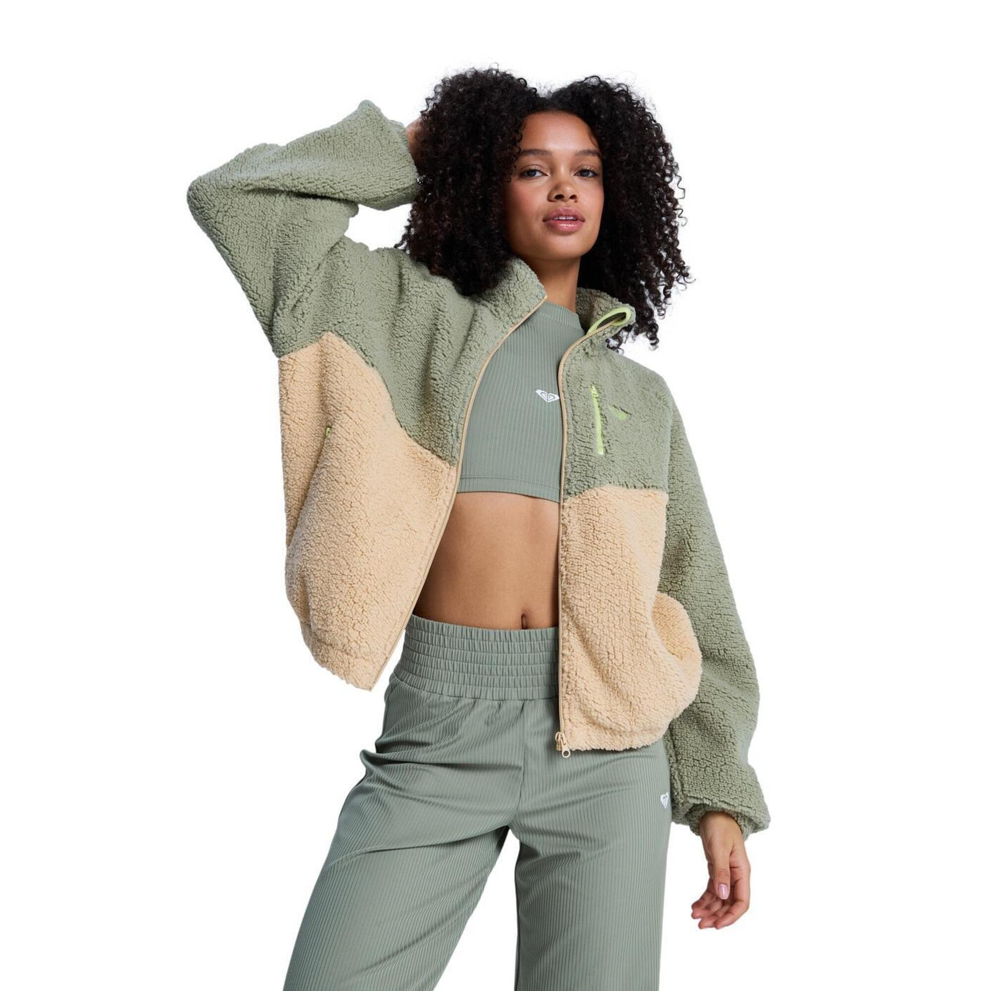 Roxy - Veste Sherpa Boundless Spirit Vert Femme - Polaire - Vert - Decathlon