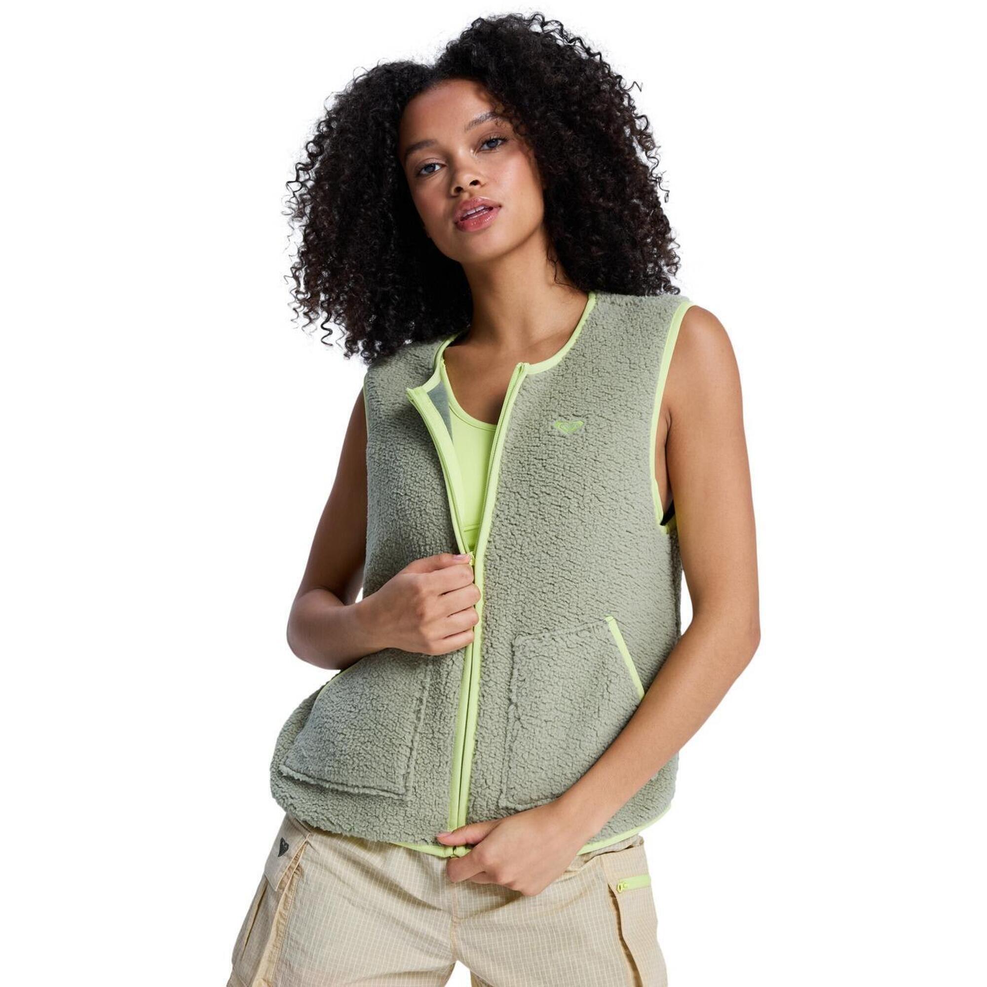 Roxy - Veste Sans Manches En Polaire Boundless Spirit Vert Femme - Polaire - Vert - Decathlon