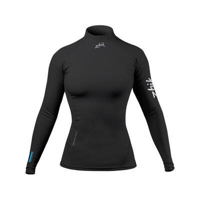 Eco spandex top lange mouw dames zwart