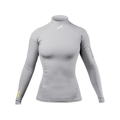 Eco spandex top lange mouw dames lichtgrijs