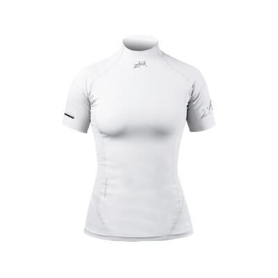 Eco spandex top korte mouw dames wit