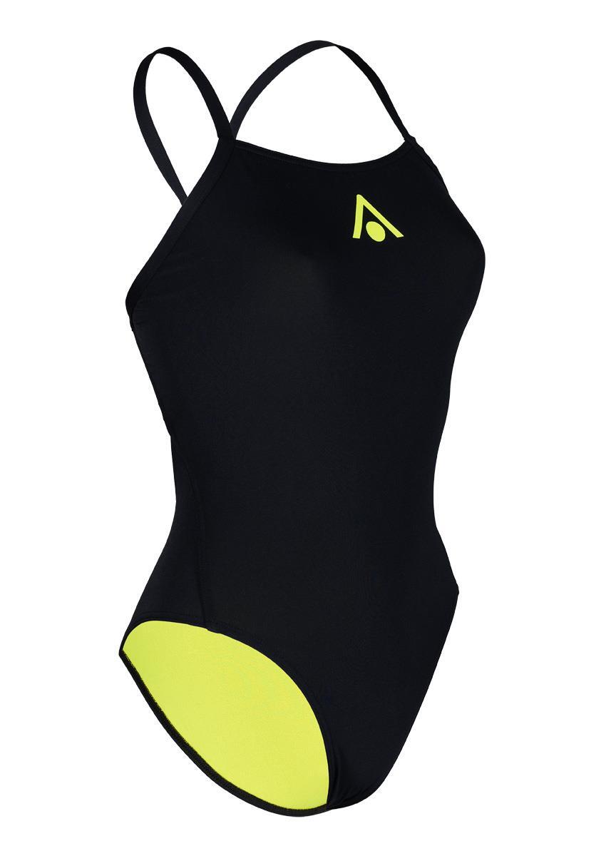 Maillot femme Aqua Sphere Essential Tie Back noir/vert électrique taille 38 5/6