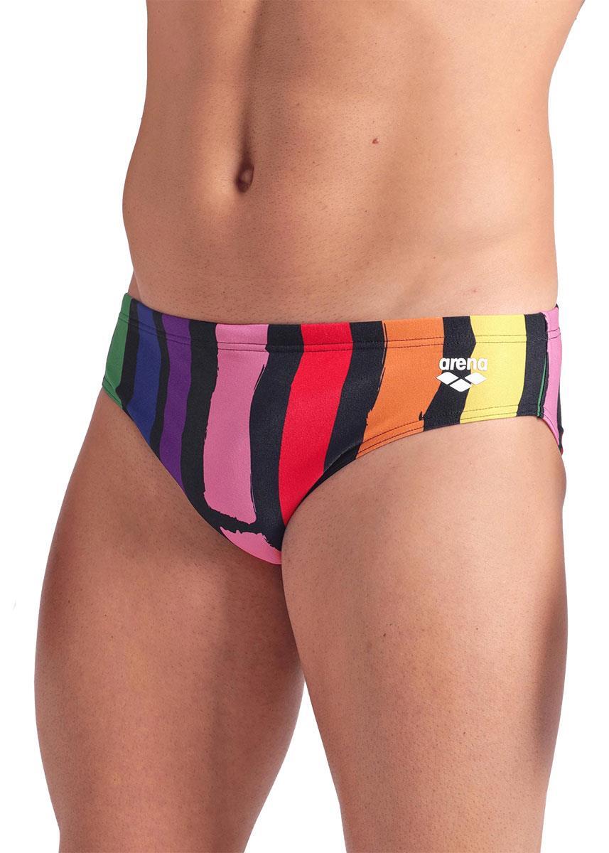 Slip de banho Arena Let It Beat homem - Preto com riscas arco-íris - Tamanho 30 3/6