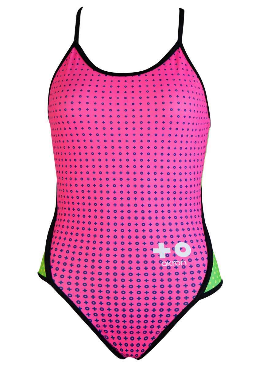 Maillot Akron Girls Babbit 4 Couleurs - Fuchsia/Vert - Taille 32 4/5