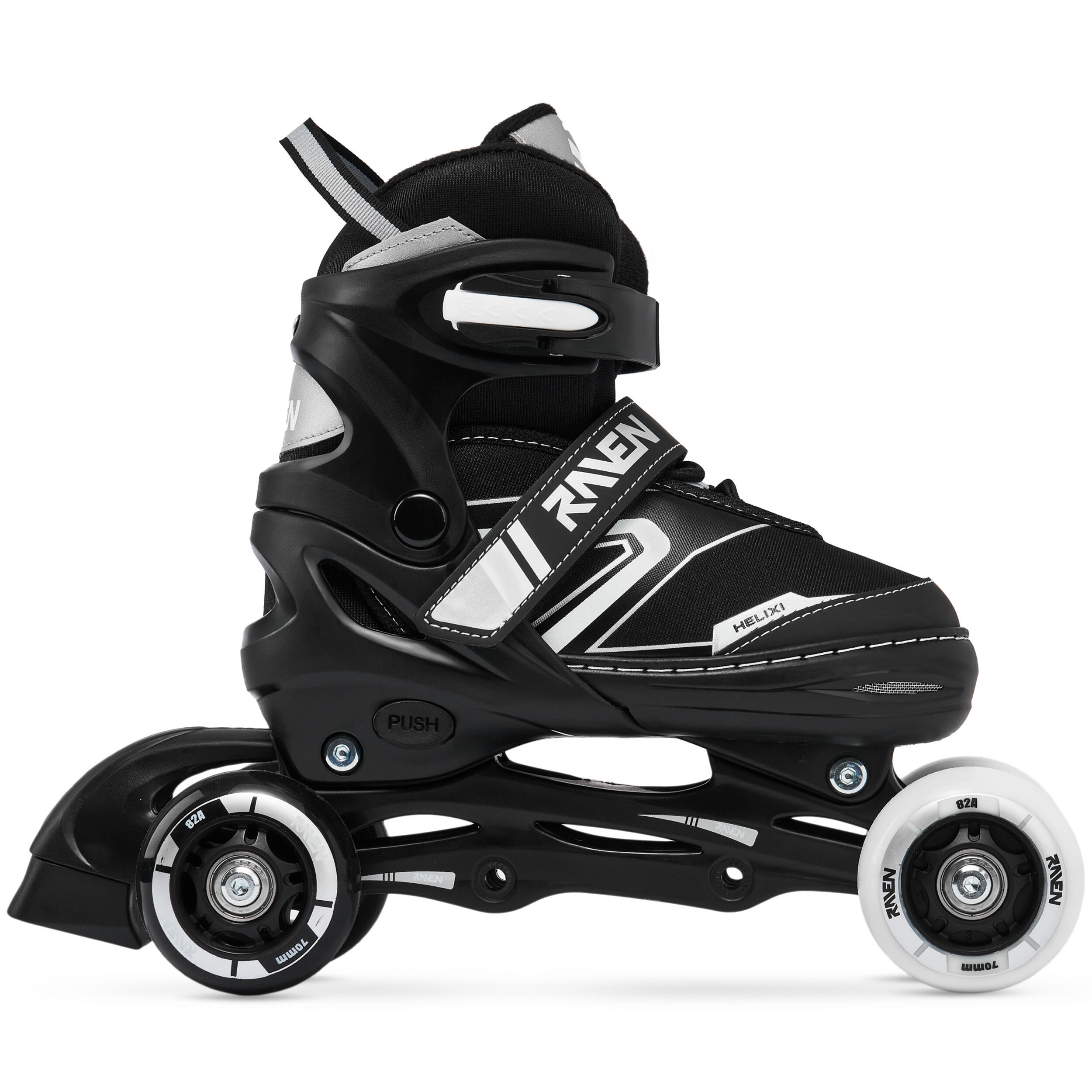 Rollers 4 En 1 Pour Enfants Et Adolescents Jusqu'à Un Poids Maximal De 60 Kg, Taille Réglable, 2 X 2 Rails, Roulements à Billes ABEC-7 Carbone, Diamètre De La Roue En Fonction