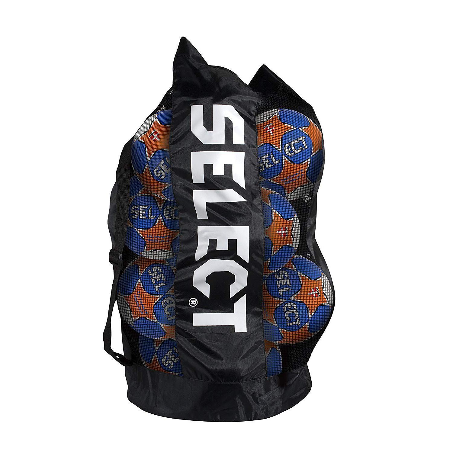 Grand Sac Filet BROTOU 100L Pour Ballons De Foot, Basket – Corde De Serrage – Nylon Noir