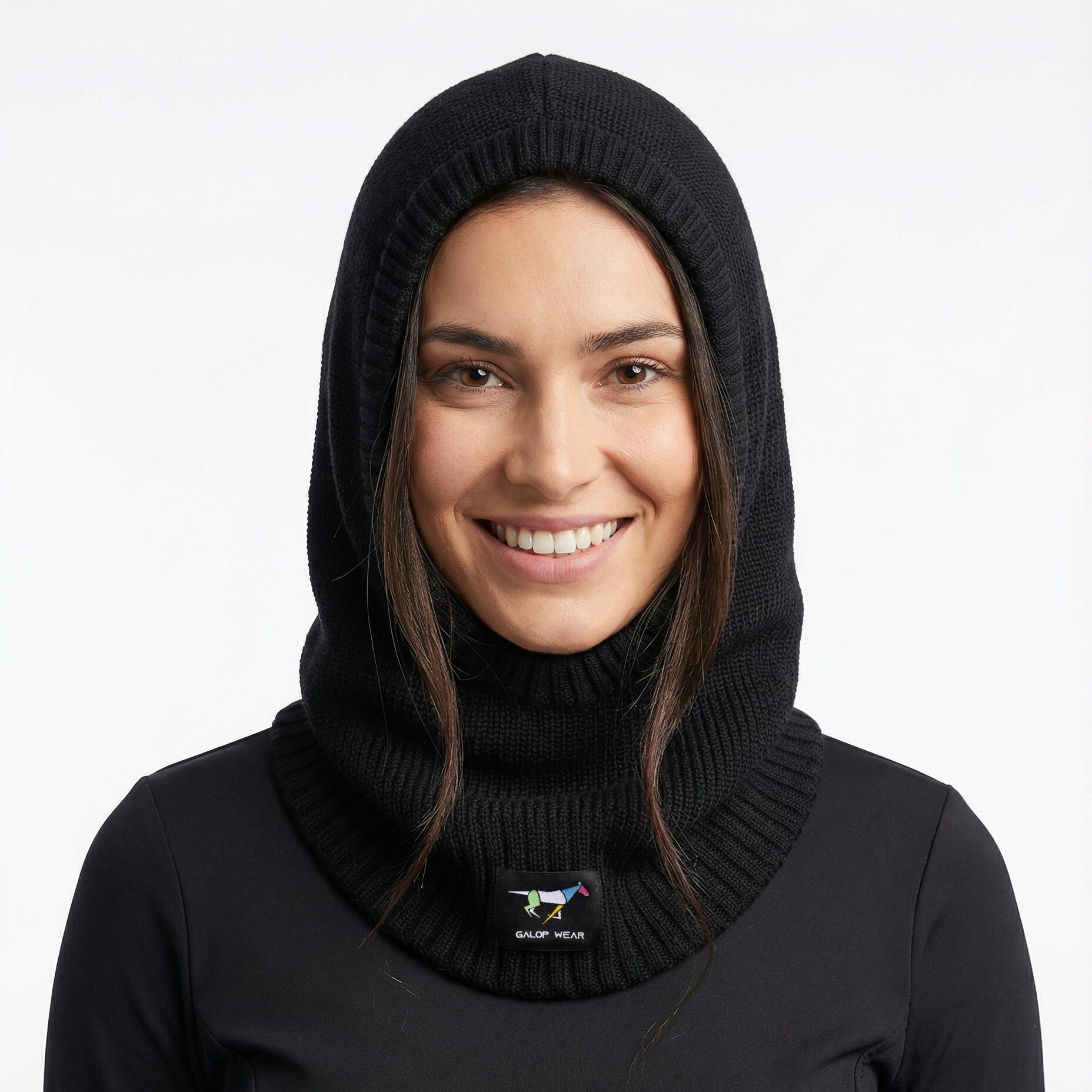 Balaclava și guler tubular pentru echitație GALOP WEAR – 100 % lână merinos