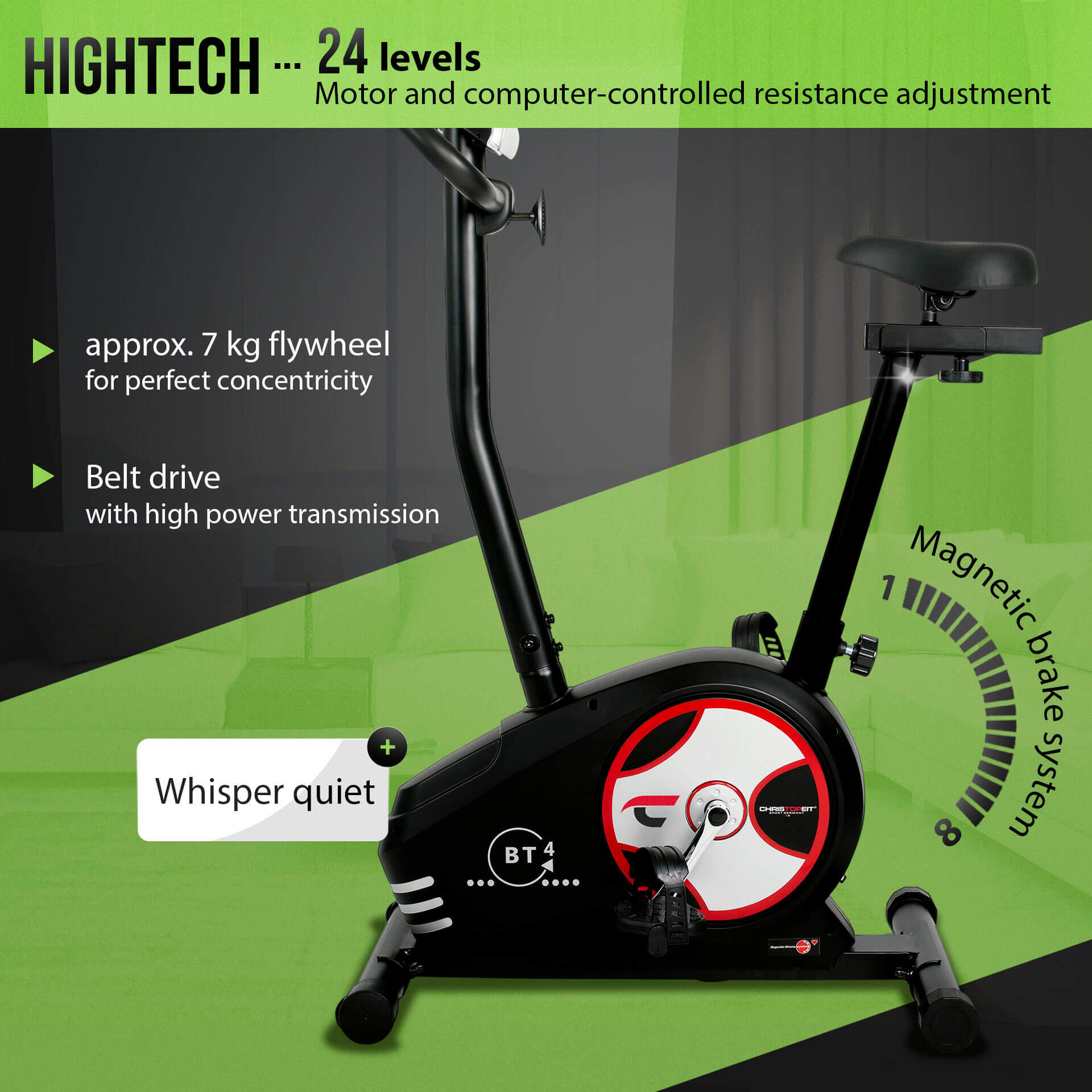 CHRISTOPEIT Heimtrainer Ergometer BT 4 2/7