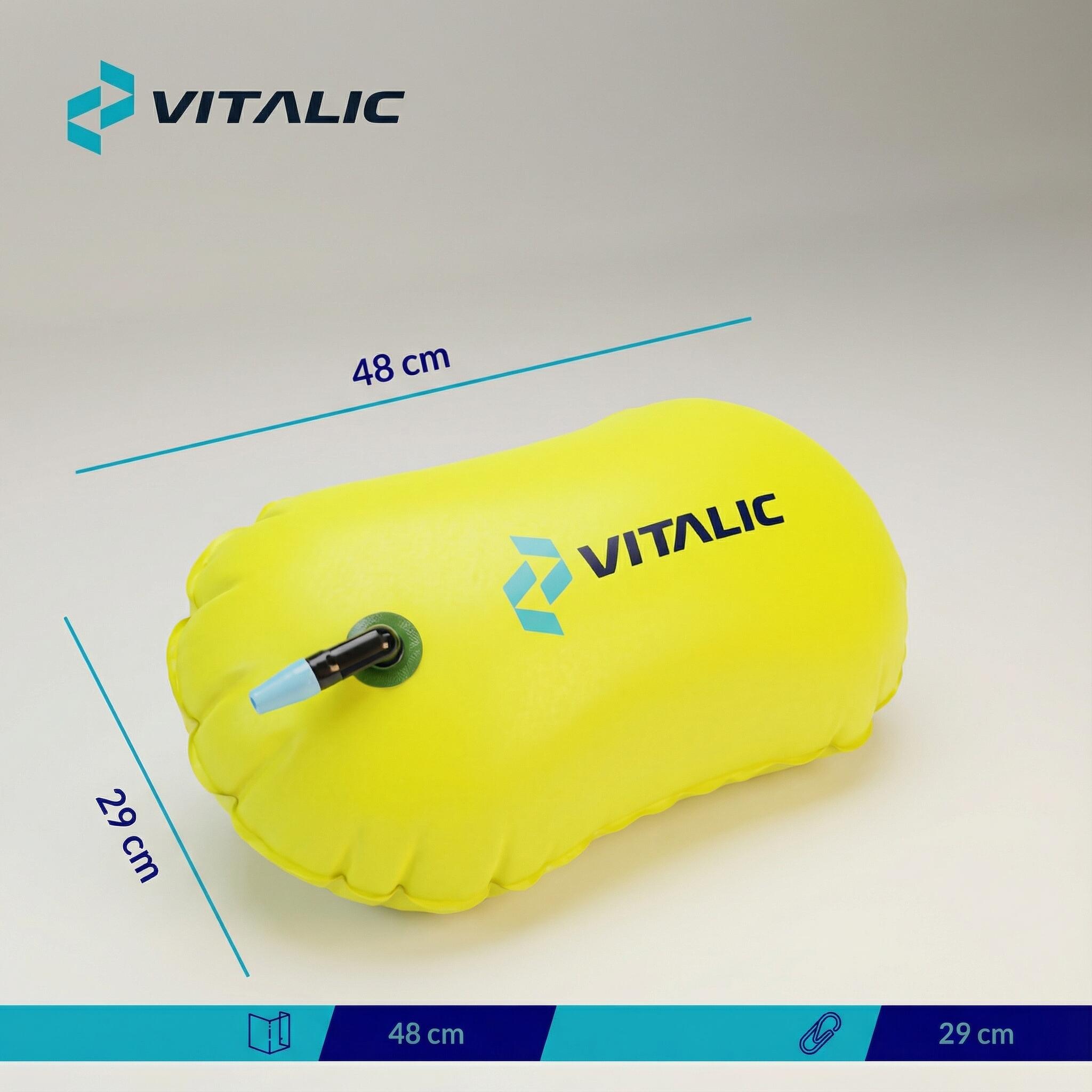 Boia de Natação VITALIC Amarela – Segurança e Visibilidade em Águas Abertas 3/4